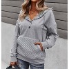 Women's Quilted Pocket Hoodie - Tickled Teal - 3 of 4