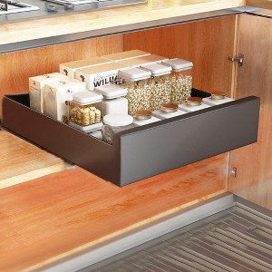 Pull Out Cabinet Organizer, Carbon Steel Pull Out Drawers for Cabinets, Expandable Cabinet Organizer Adhesive, Slide Out Drawers for Kitchen - 1 of 4