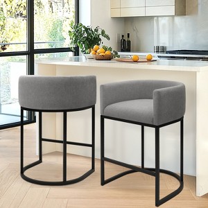 Vatros Upholstered Counter Stool with Metal Frame - 1 of 4