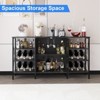 Wine Cabinet with LED Lighting, Metal Sideboard & Stemware Rack, Rustic Buffet Console for Living Room - 4 of 4