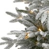 Nearly Natural 4.5-ft Flocked Manchester Spruce Artificial Christmas Tree with 100 Lights and 357 Bendable Branches - 3 of 4