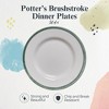Portmeirion Potter's Brushstroke Dinner Plate, Set of 4, 10.5" Earthenware Stackable Plates with Brushstroke Rim, Ideal Modern Dinnerware - Green - 2 of 4