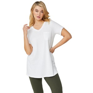 ellos Plus Size V-Neck A-Line Tunic - 1 of 4