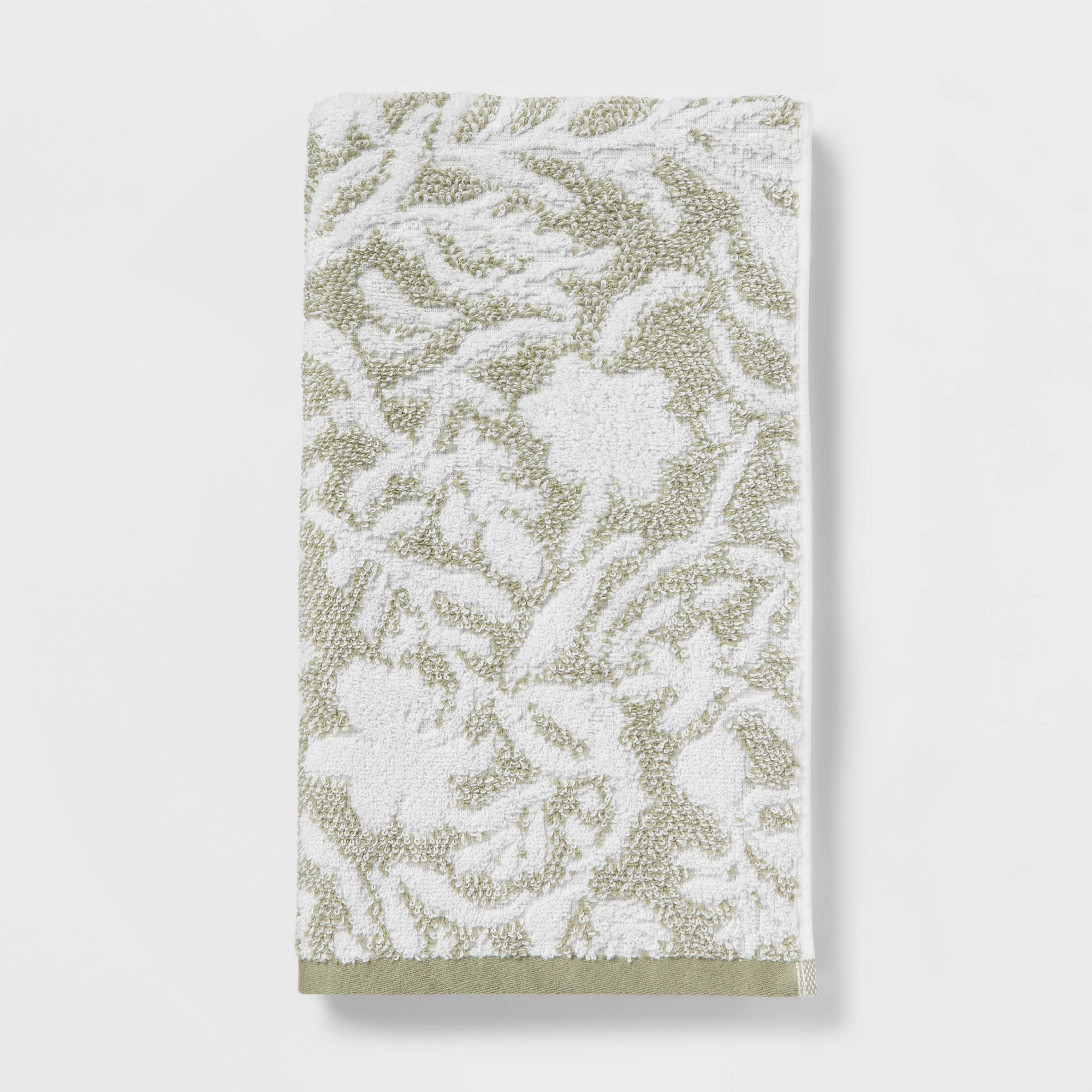 Performance Plus Hand Towel Light Green Floral - Threshold™