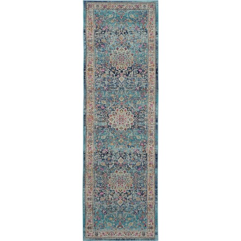 Nourison Vintage Kashan Vka01 Blue/ivory/orange Indoor Area Rug - 2' X ...