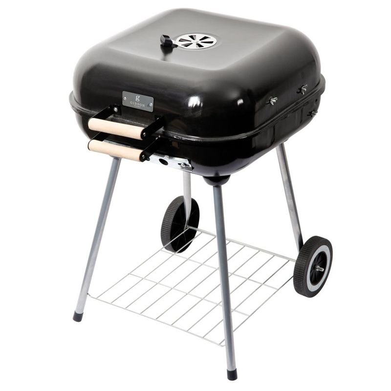 Catari 18 Inch Carbon Steel BBQ Grill in Black with Wood Handle, 1 of 7