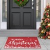 Christmas Red Holiday Door Mat Winter Christmas Snow Indoor Outdoor Mat Foldable Rug Low Pile Non Slip Rug for Living Room Bedroom Dining Room - 2 of 4