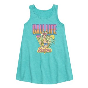 Girls' - Barbie - Cali Summer -Toddler And Youth Girls Short Sleeve Aline Dress Graphic Sleeveless Aline Dress - 1 of 2