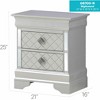 Vynxaria Transitional Sleek Silver Champagne Nightstand, 24"H×21"W×16"D, 2 Spacious Drawers, No Assembly Needed, Elegant Finish - 4 of 4