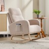 NicBex Teddy Accent Rocking Chair,Upholstered Nursery Glider Rocker with Side Pocket,Comfy Armchair with High Back for Living Room,Bedroom - 2 of 4