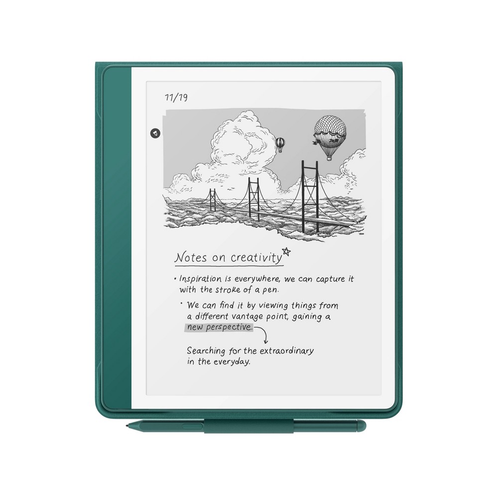 Amazon Kindle Scribe Plant-Based Leather Folio Cover with Magnetic Attach - Jade