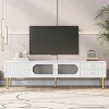 67'' TV Stand with Drawers, Bedroom TV Stand with Storage & Sturdy Gold Leg, White TV Stands for Living Room, Up to 80'' TVs - 3 of 4