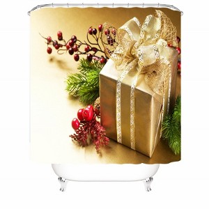 Golden Packaging Gift Shower Curtains for Bathroom Waterproof Fabric Bath Curtain Durable Soft Stylish Bathroom Decor 72x72 Inch - 1 of 1