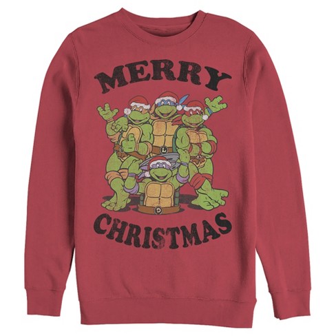 Men's Teenage Mutant Ninja Turtles Merry Christmas Sweatshirt - Red - X  Large : Target