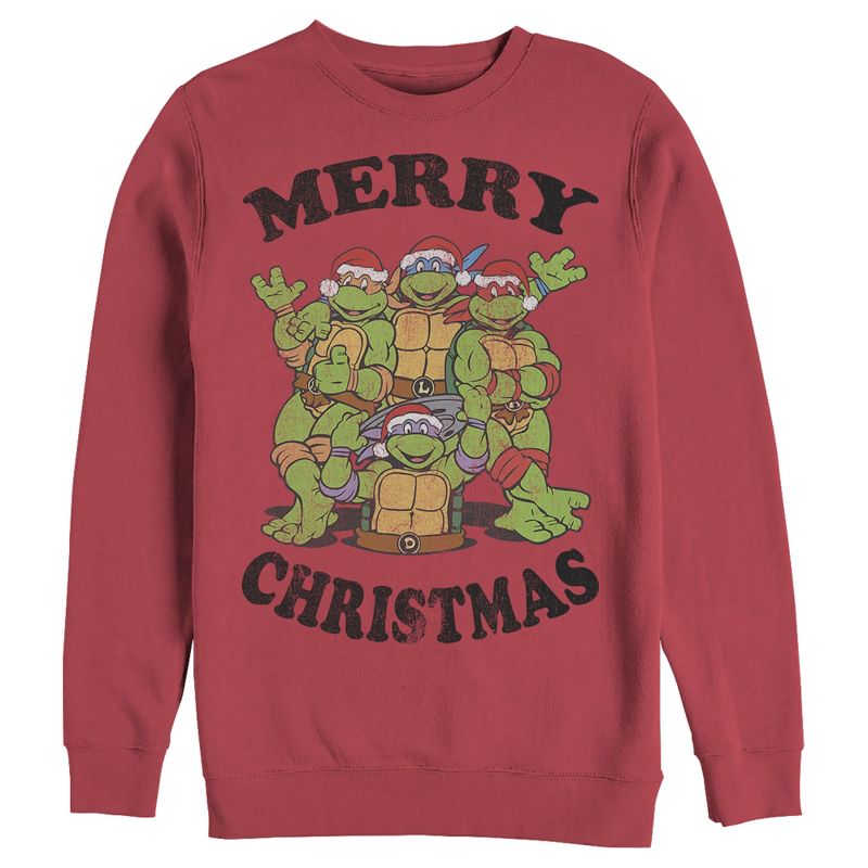 Men's Teenage Mutant Ninja Turtles Merry Christmas Sweatshirt, 1 of 4