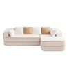 106" Teddy Fabric No Assembly 32D Boneless Sofa,Contrast color design,Fluffy Comfy Couch with L-Shaped Chaise,for Living Room - 4 of 4