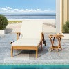 Christopher Knight Home Fred Outdoor Acacia Wood Adjustable Chaise Lounge and Accent Table - 2 of 4
