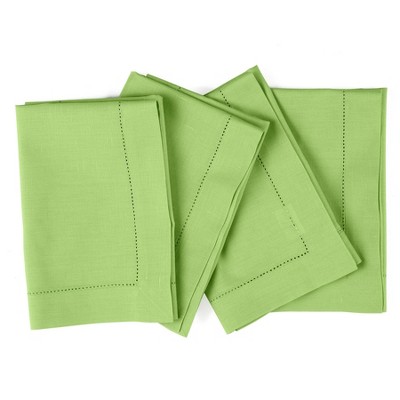 Solino Home Cotton and Linen Hemstitch Dinner Napkins