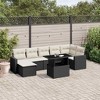 vidaXL 8 Piece Patio Sofa Set with Cushions Black and Cream Poly Rattan - Without Storage - 2 of 4