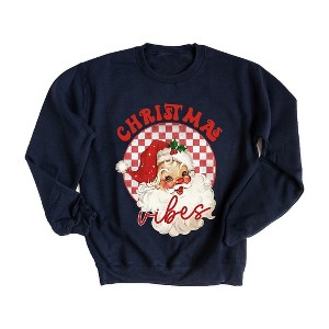 Simply Sage Market Women's Graphic Sweatshirt Christmas Vibes Santa - 1 of 4