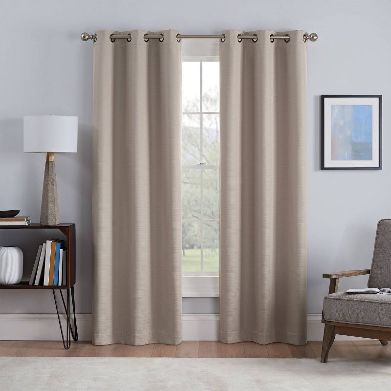 Set of 2 Talisa Absolute Zero and Draft Blocker Blackout Curtain Panels - Eclipse, 1 of 12