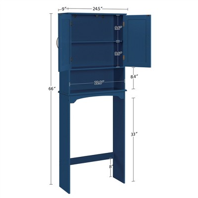 Navy Blue Adjustable Over-the-Toilet Storage Cabinet