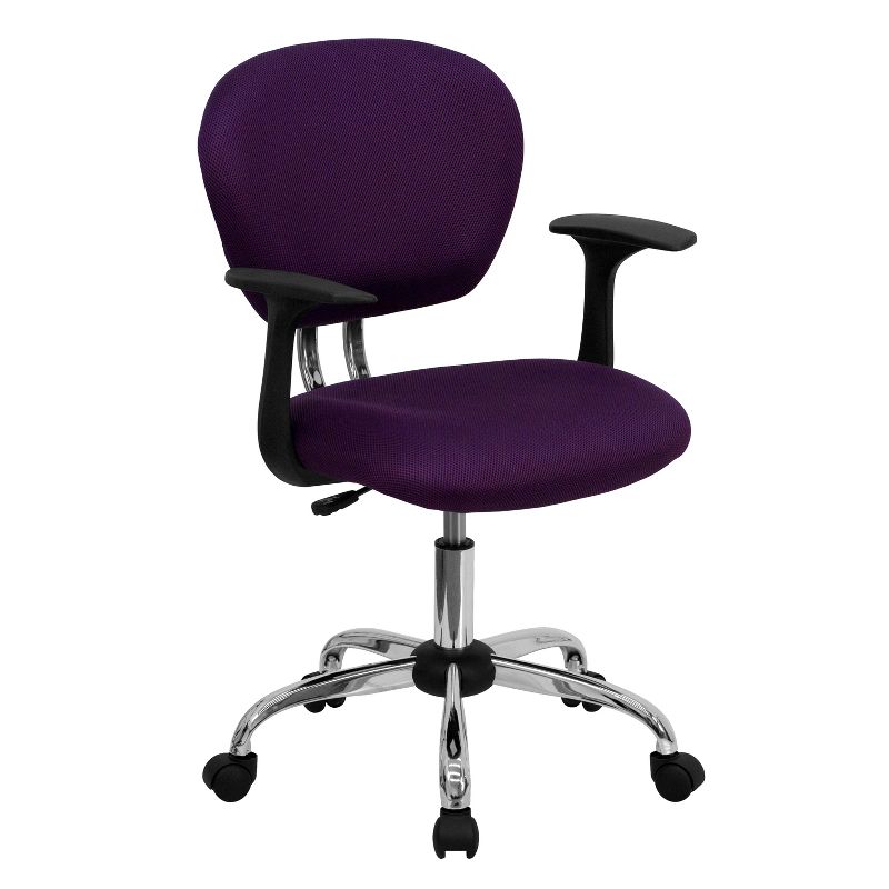 Emma and Oliver Mid-Back Mesh Padded Swivel Task Office Chair with Chrome Base and Arms, 1 of 6