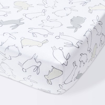 Image of Fitted Crib Sheet Bunnies - Cloud Island™