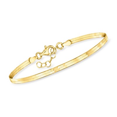 Pure Collection by Ross-Simons Italian 2.6mm 18kt Gold Vermeil Herringbone Bracelet Size 7.5