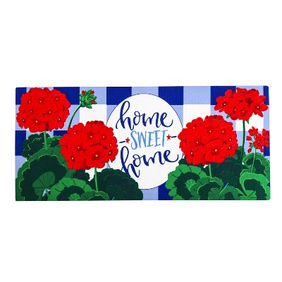 Evergreen Plaid Patriotic Geraniums Sassafras Switch Mat