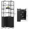 Tribesigns 79"Corner Shelf with Cabinet, 5-Tier Bookshelf with Storage Cabinet, Double Doors and Baffle Design, for Home Office, Black - 2 of 4