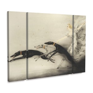 Trademark Fine Art -Vintage Apple Collection 'Art Deco Woman Greyhounds' Canvas Art - 1 of 3