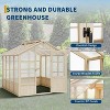 Wooden Greenhouse,Greenhouses for Outdoors with Lockable Door, Wood Frame & Adjustable Vent,Heavy Duty Greenhouse with Polycarbonate Panel,8x8ft - 4 of 4