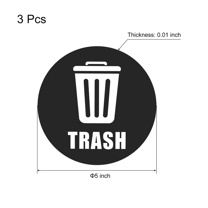 Unique Bargains Trash Stickers Decals Bin Labels Large Vinyl for Stainless Steel Plastic Trash Can, 2 of 6