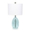 Glass Table Lamp with White Drum Shade Blue - Lalia Home: Brushed Nickel, No Assembly Required - 3 of 4