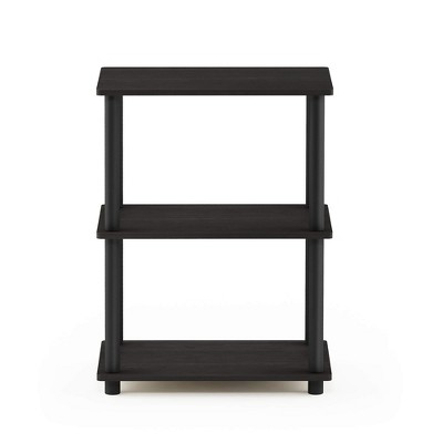 Espresso Black 3-Tier MDF and PVC Living Room Bookshelf
