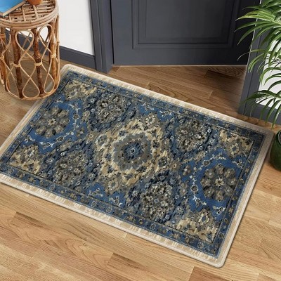 Area Rug Boho Traditional Fuzzy Carpet for Living Room, Bedroom Dining Room and Kitchen Office Nursery Non-Slip, 2' x 3' Brown