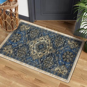 Area Rug Boho Traditional Fuzzy Carpet for Living Room, Bedroom Dining Room and Kitchen Office Nursery Non-Slip, 2' x 3' Brown - 1 of 4
