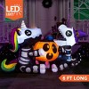 Joyfy 6 FT Long Halloween Inflatables Outdoor Decorations, Inflatable Skeleton Unicorn and Dinosaur with Pumpkin for Party Yard Garden Lawn Decoration - 2 of 4