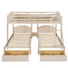 NicBex Full over Twin Bunk Bed Pine Triple Bed Frame with 2 Drawers, Inclined Ladder and Full Length Guardrail, No Box Spring Required - 3 of 4