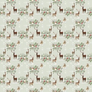 Waterleaf Paper Co. 100% Biodegradable, Compostable and Dissolvable Christmas Wrapping Paper, Wintertide Deers, 18" W x 47" L (approx 6 sq-ft) - 1 of 4