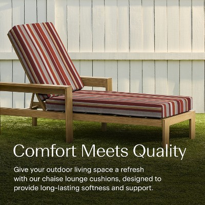 Stripe Brick Outdoor Chaise Lounge Cushion with Polyester Fiber