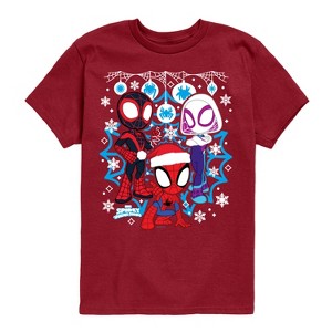 Boys' - Marvel - Spidey And Friends Snow -Youth Short Sleeve Graphic T-Shirt Short Sleeve Graphic T-Shirt - 1 of 3