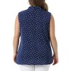 Women's Plus Size Elegant Formal Polka Dots Sleeveless Tie Neck Tank Top - Agnes Orinda - 4 of 4