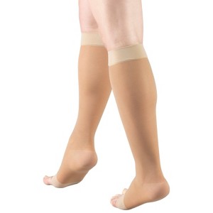 Truform Sheer Compression Stockings, 15-20 mmHg, Women's Knee High Length, Open Toe, 20 Denier - 1 of 4