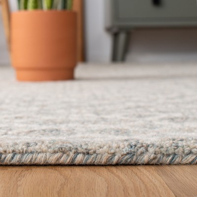 Ivory and Grey Abstract Hand-Tufted Wool Area Rug, 9' x 12'