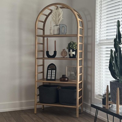 72" Holladay Curved Wooden Bookcase - Threshold™ Designed With Studio