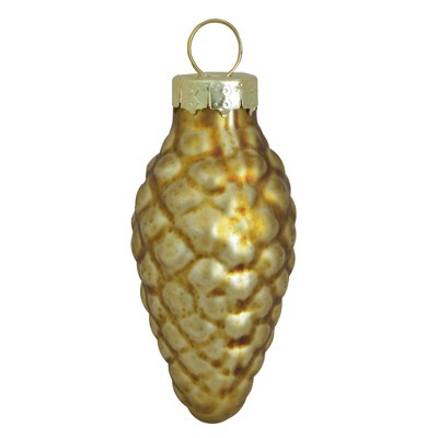 Northlight 56ct Matte Gold Glass Pinecone Christmas Ornaments 1.75" (45mm)