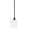 Toltec Lighting Any 1 - Light Pendant in  Matte Black with 5" White Linen  Shade - 2 of 2