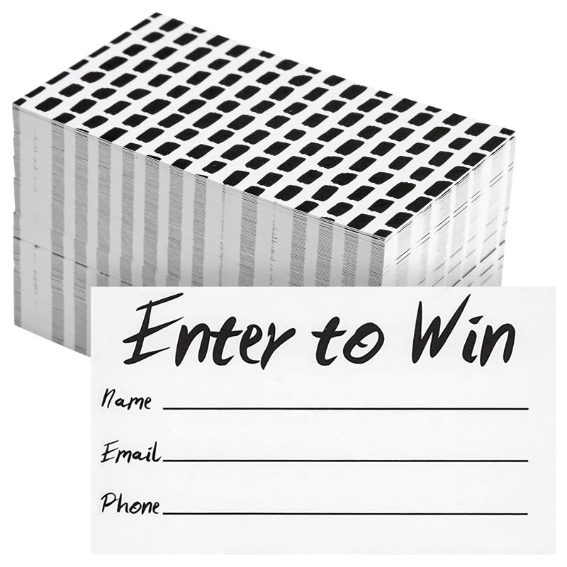 Juvale 200-Pack Enter to Win Cards, 3.5x2 White Entry Form Raffle Tickets Slips for Fairs, Contests, Ballots, Carnivals, Drawings, Auction Events, 1 of 8